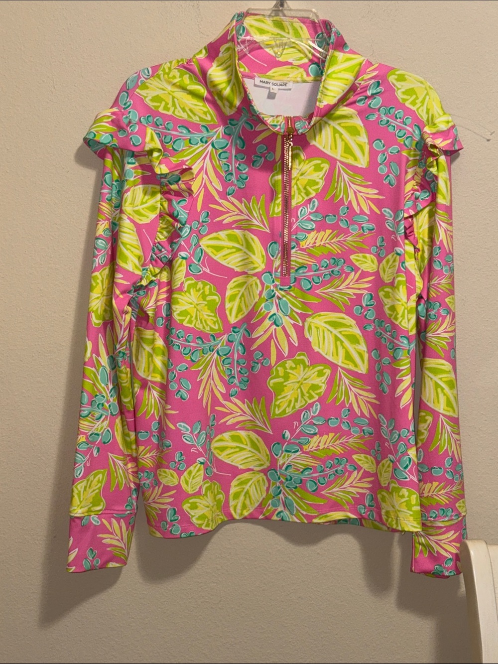 MARY SQUARE Pink Tropical Set Size Large